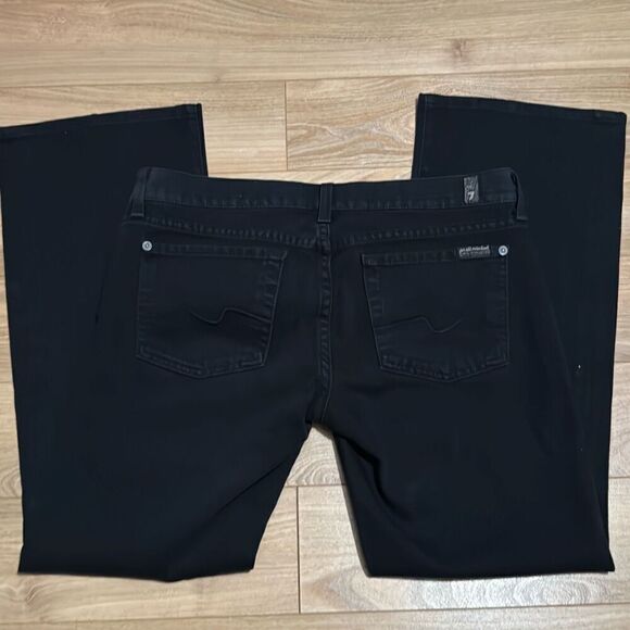 7 For All Mankind LEXIE A POCKET Boot Cut Jeans Petites 30 black jeans - Picture 4 of 6